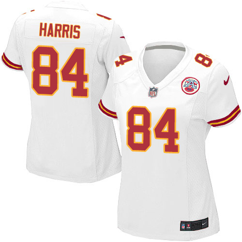 Women's Limited Demetrius Harris Nike Jersey White Road - #84 NFL Kansas City Chiefs